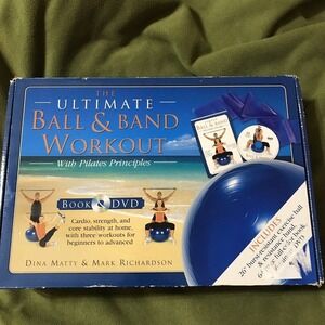 New The Ultimate Exercise Ball & Band Workout Set Pilates DVD